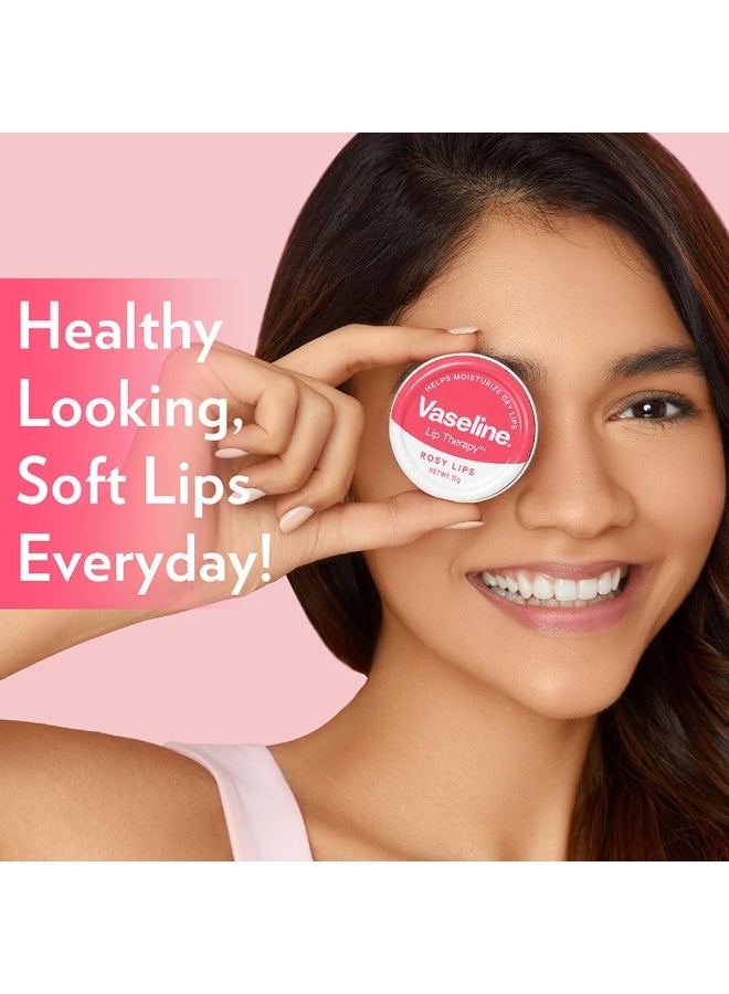 Vaseline Lip Tins Rosy Lips, 17 g | Provides Hydration, Sheer Pink Tint & Glossy Shine (Pack of 2) - Image 4